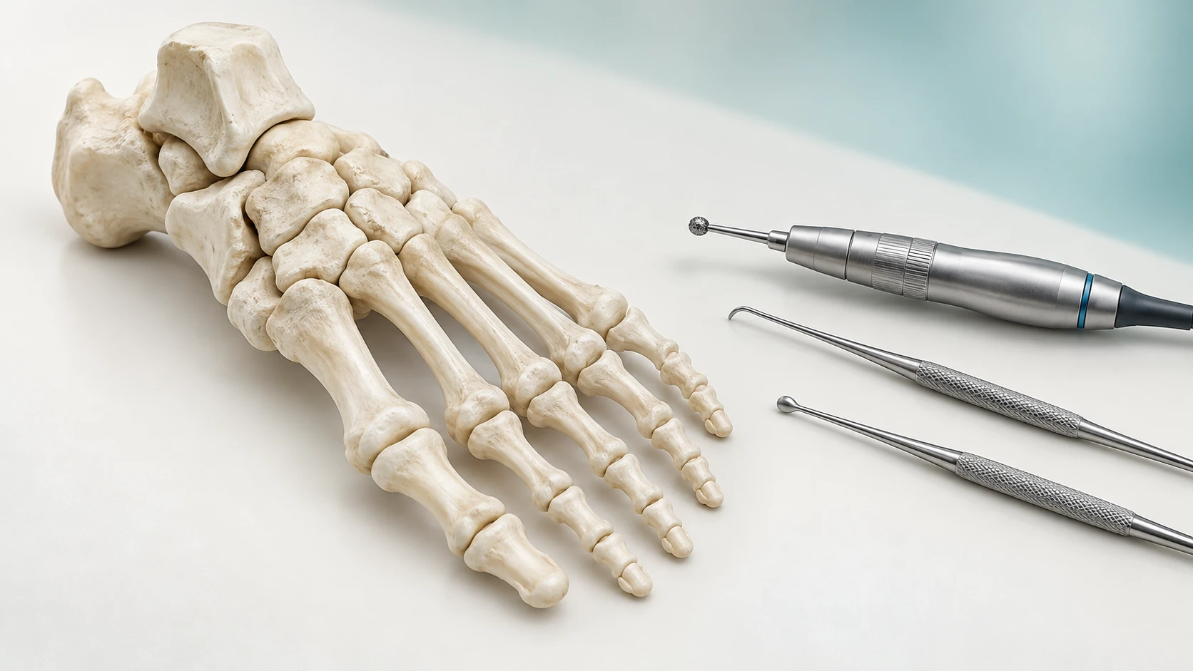 Wizualizacja modelu anatomicznego stopy z instrumentarium MIS